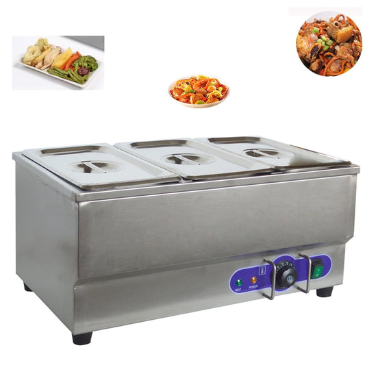 3-Pot Food Warmer Restaurants Hotels Food Soup Buffet Steam Table Heater Commercial