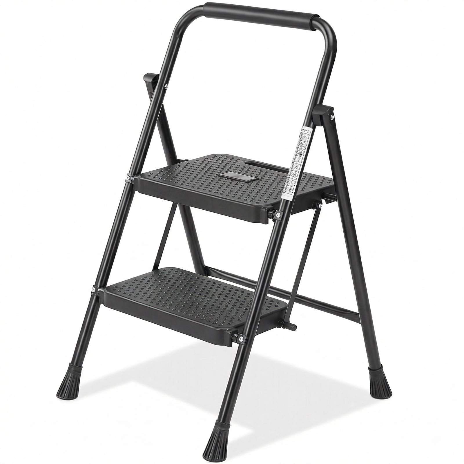 Alvantor 3-Step Ladder, Foldable Step Stool with Safety Lock, Anti-Slip Pedal, 300lbs Capacity
