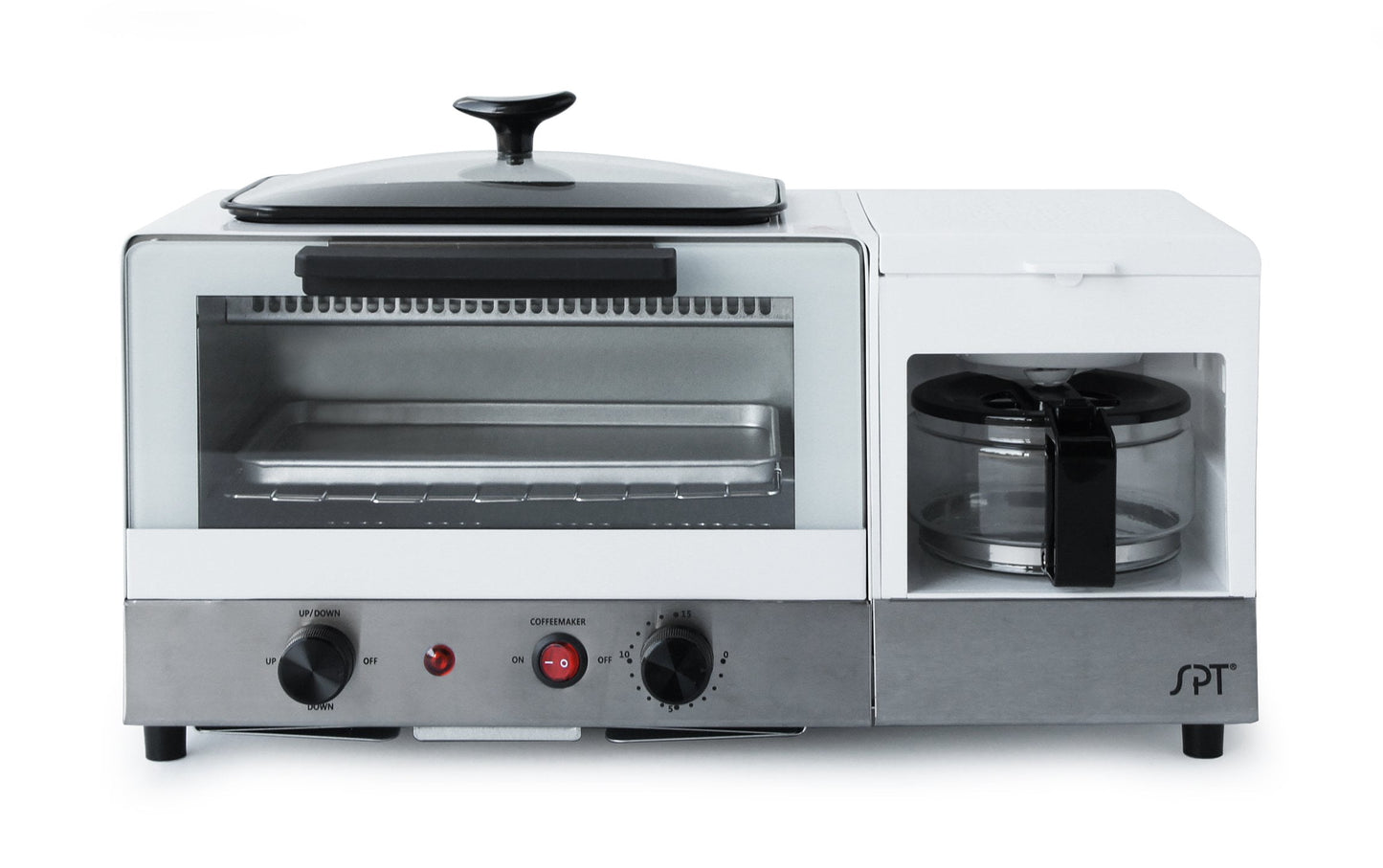 3-in-1 Breakfast Maker, Stainless Steel & White