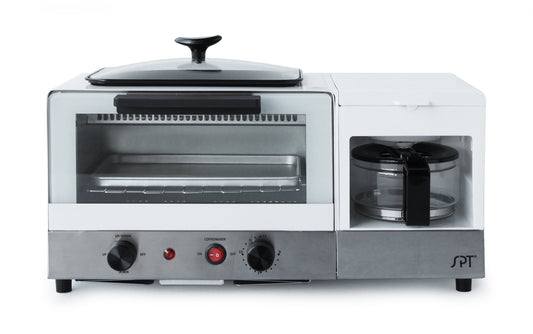 3-in-1 Breakfast Maker, Stainless Steel & White