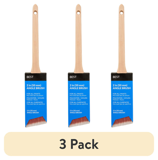 (3 pack) BEST 2" Polyester-Nylon Angle Brush