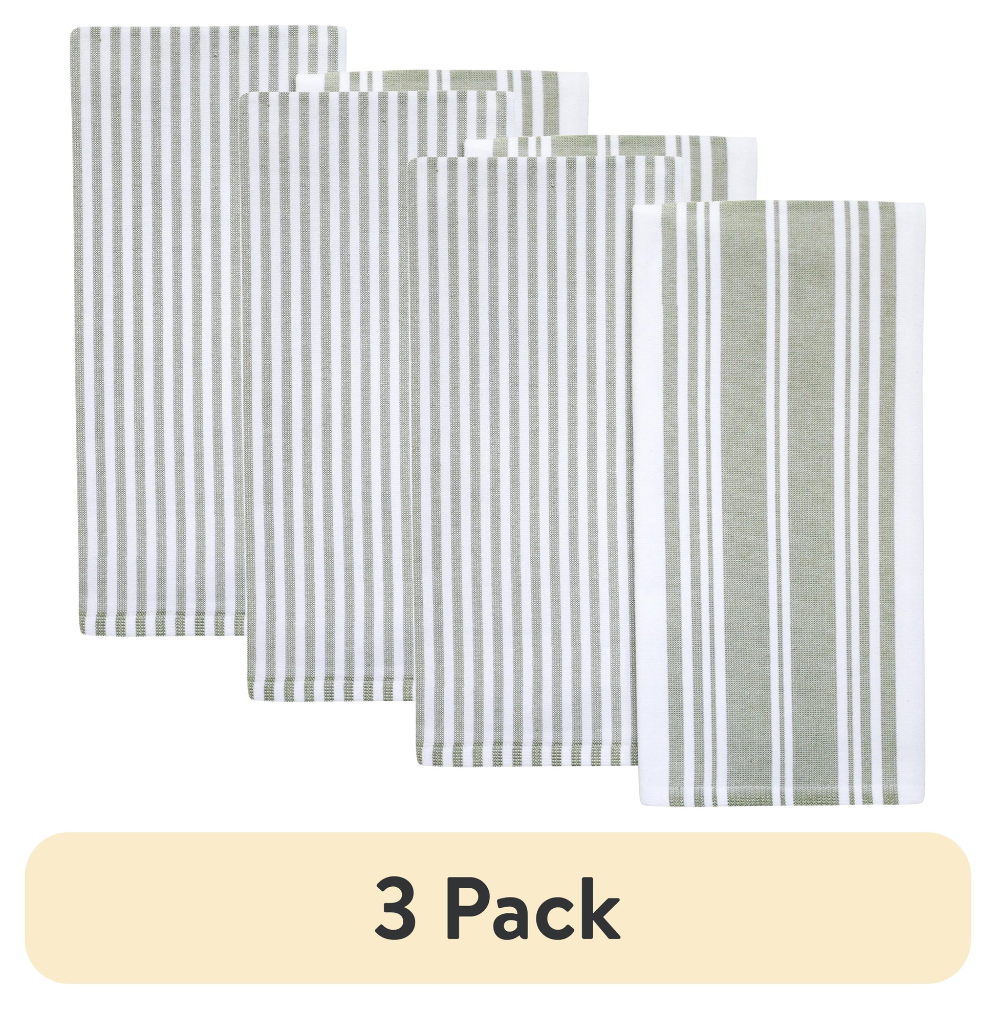 (3 pack) Better Homes & Gardens 2 Piece Culinary Kitchen Towel, Green