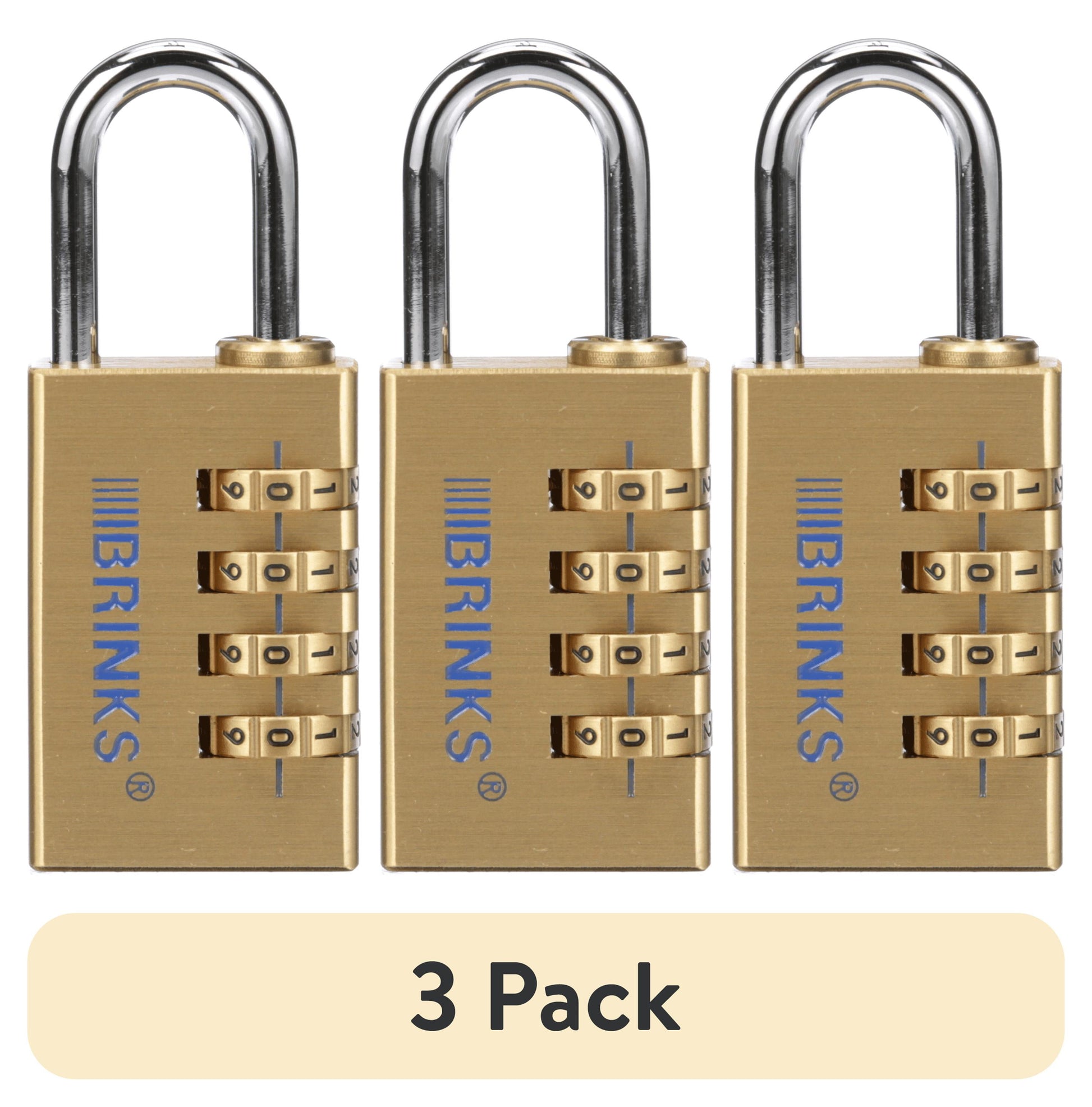Brinks Solid Brass 30mm Resettable Combination Padlock with 1 3/16in Shackle