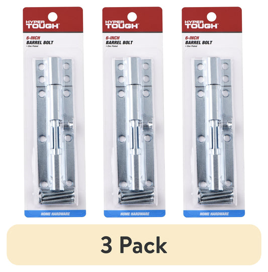 (3 pack) 6 in. Barrel Bolt, Zinc Plated, 1 Pack