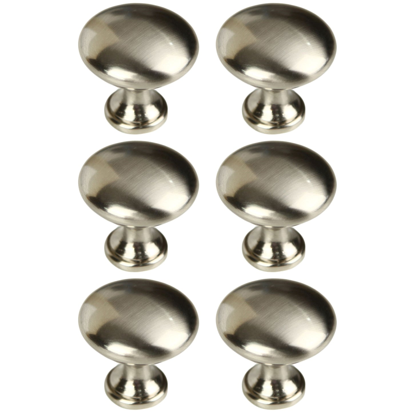 (3 pack) Mainstays Brushed Nickel Round Mushroom Knob, Steel, 2 pack