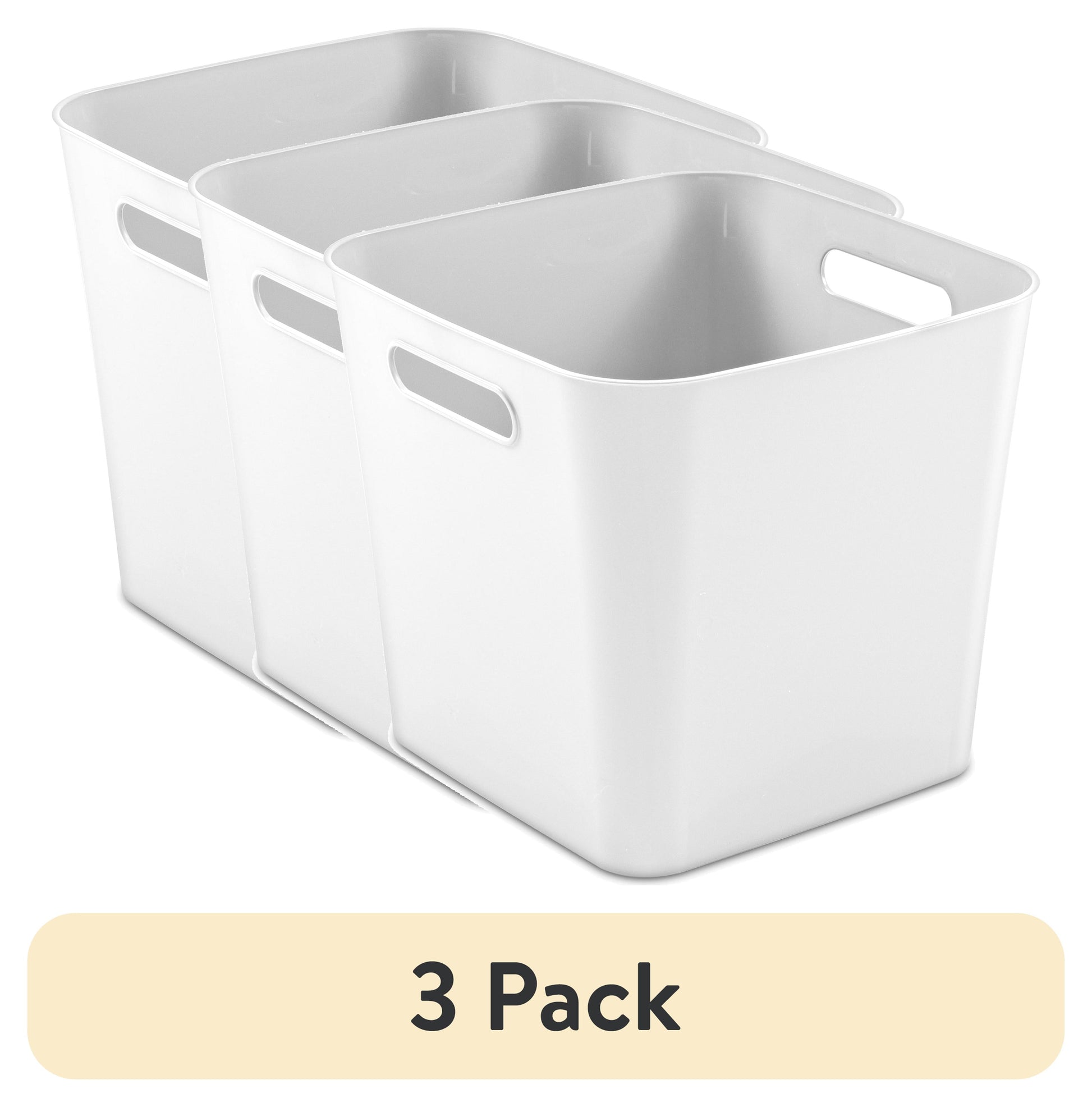 (Paquete de 3) Mainstays Cube Almacenamiento de PlÃ¡stico Gris Bin, 11 in x 10 in