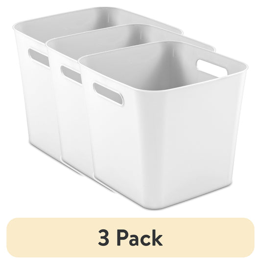 (Paquete de 3) Mainstays Cube Almacenamiento de PlÃ¡stico Gris Bin, 11 in x 10 in