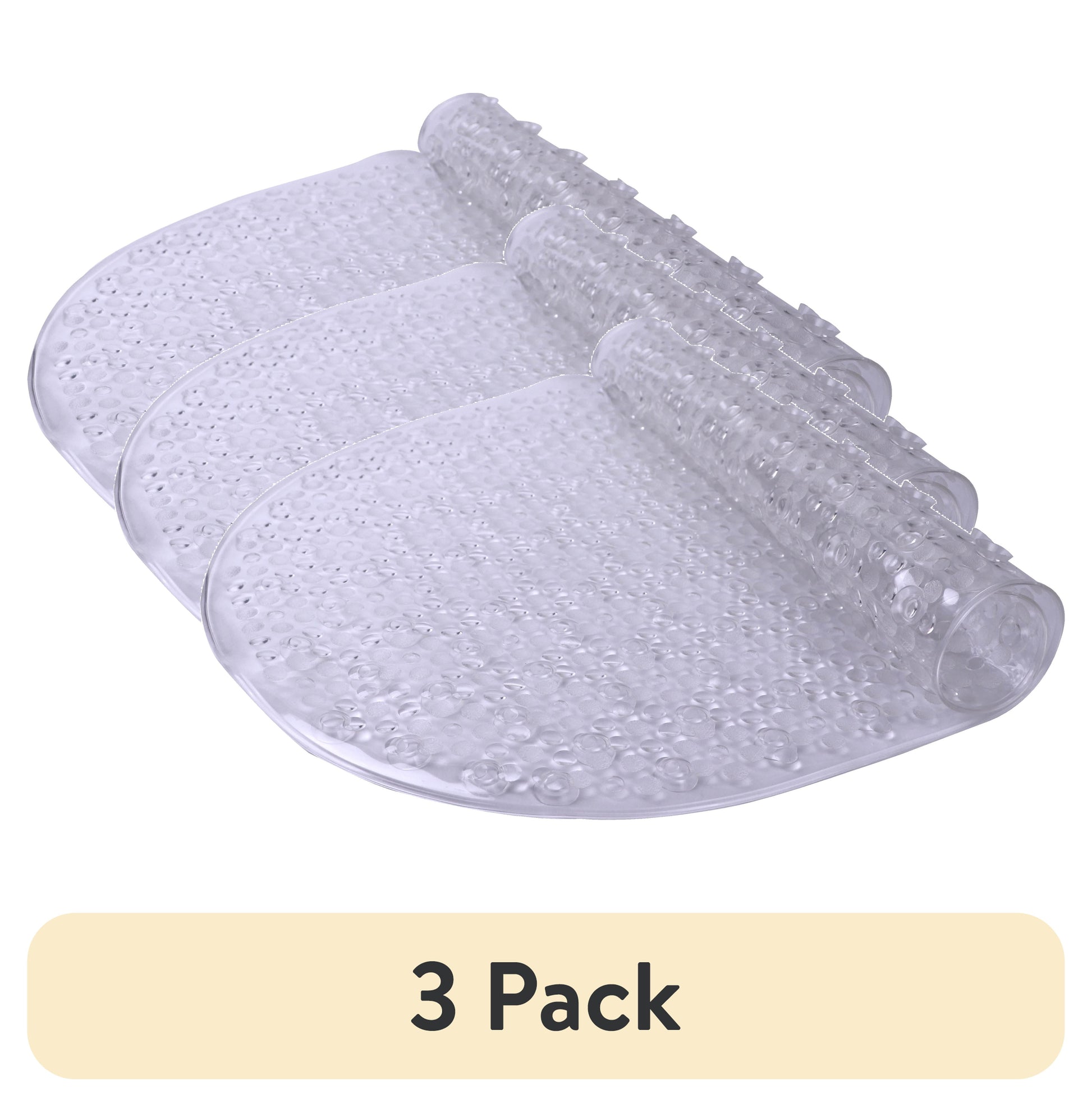 (3 pack) Mainstays Oval Bubble Vinyl Tub Mat, Clear
