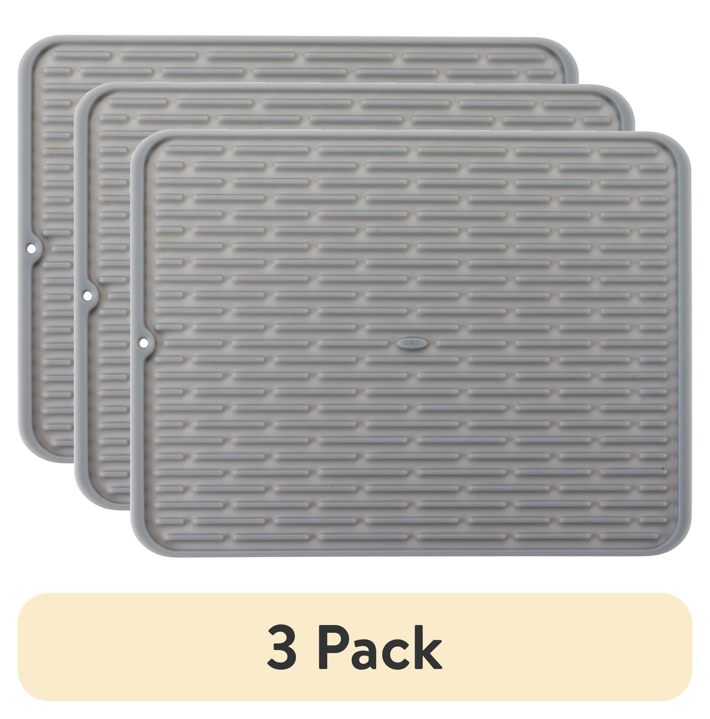 (3 pack) OXO Large Silicone Drying Mat, 16.75-In x 12.5-In, Gray