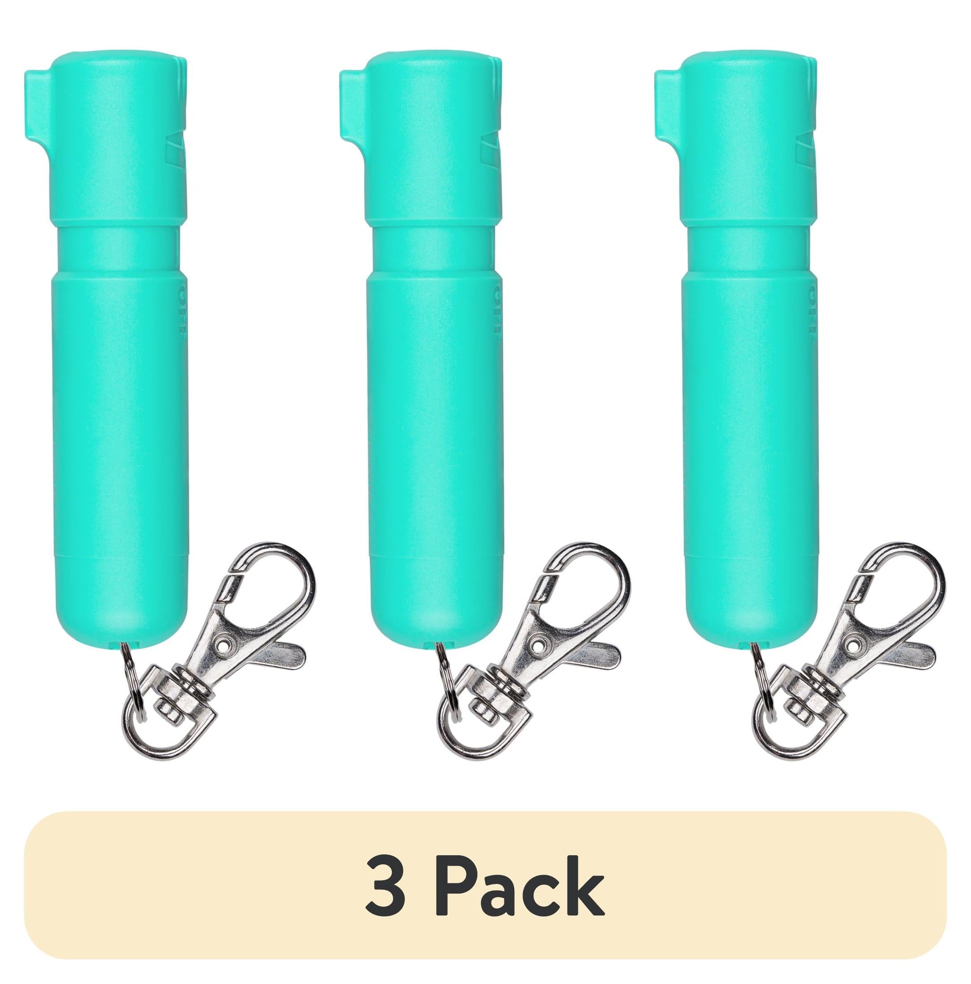 (3 pack) SABRE Mighty Discreet Pepper Spray with Snap-Clip Keychain, Mint, 1 EA, Pocket Pepper Sprays