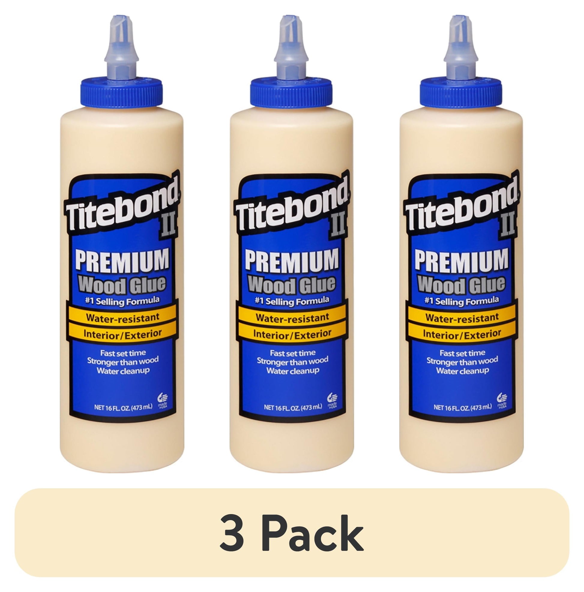 (3 pack) 16 oz Franklin International 5004 Titebond II Weatherproof Exterior Wood Glue