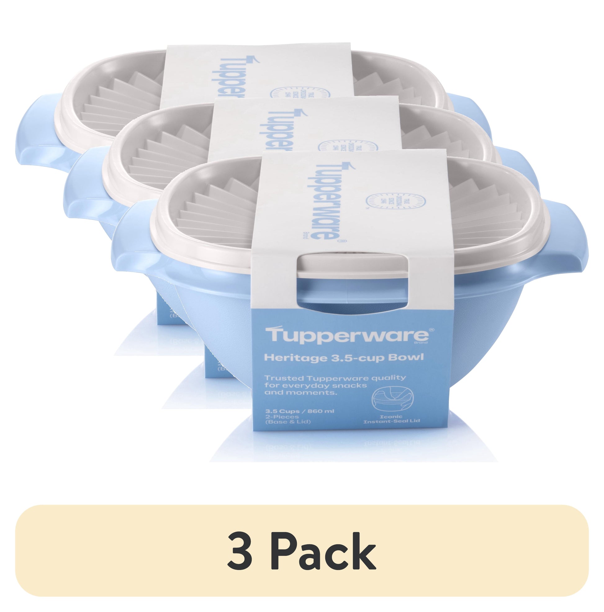 Tupperware Heritage 3.5-Cup Food Storage Bowl with Lid, Blue