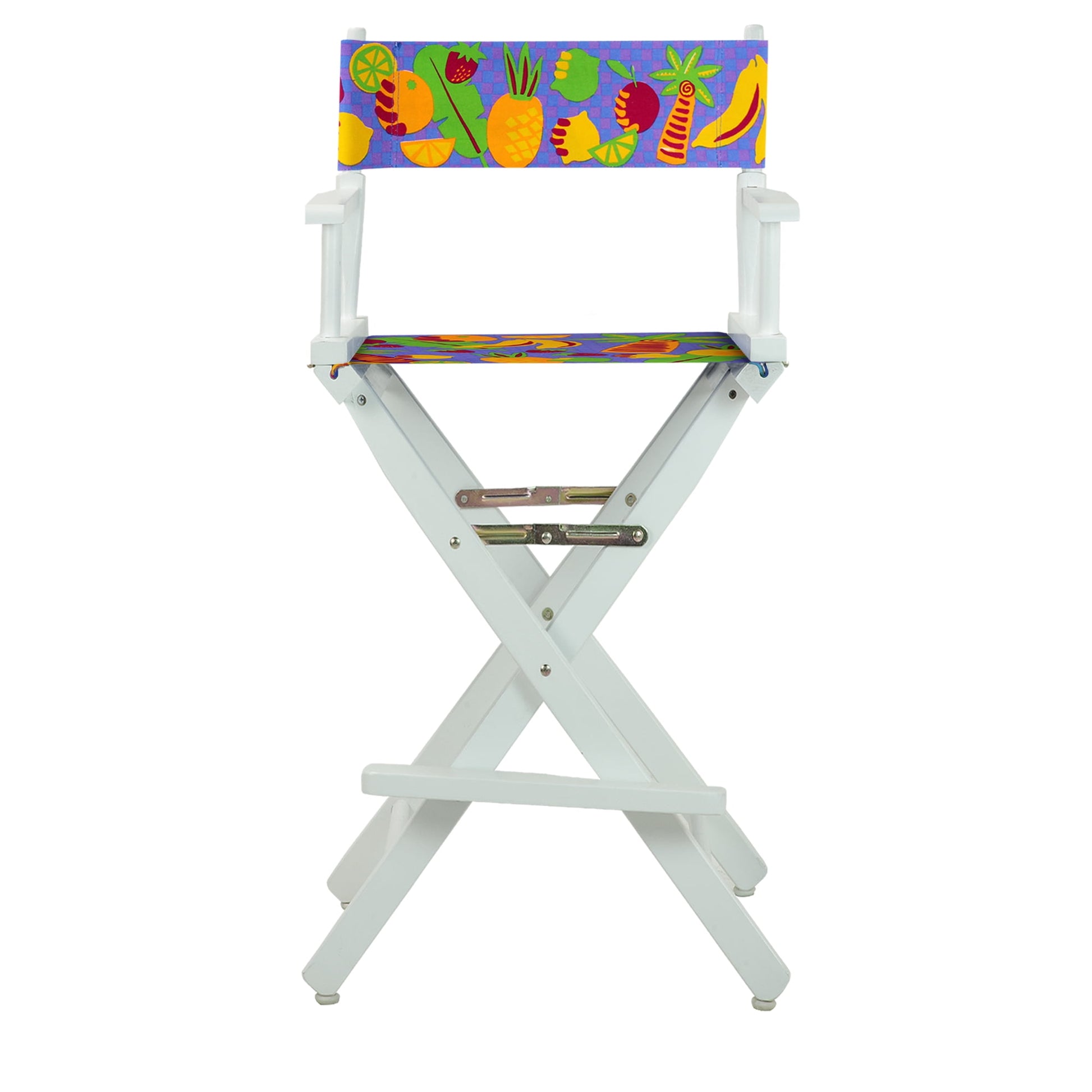 30" Director's Chair White Frame-Calypso Fruit