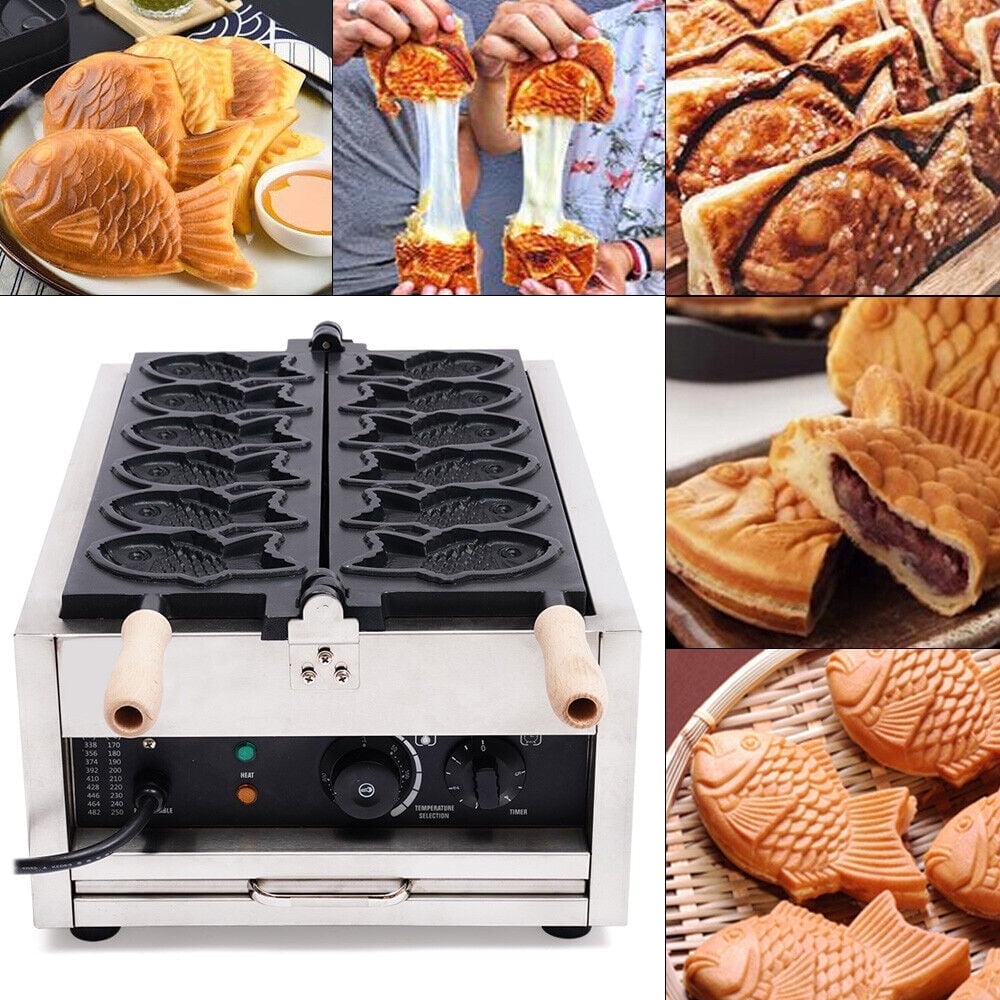3000W Electric Waffle Maker Machine Commercial Taiyaki Baker Fish-Shaped Mold