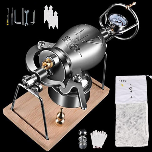 304 Stainless Steel Popcorn Machine, Hand Mini Popcorn Machine, Chinese Vintage Popcorn Machine, Manual Crank Popcorn, Gifts for Christmas  Home Party,360ml