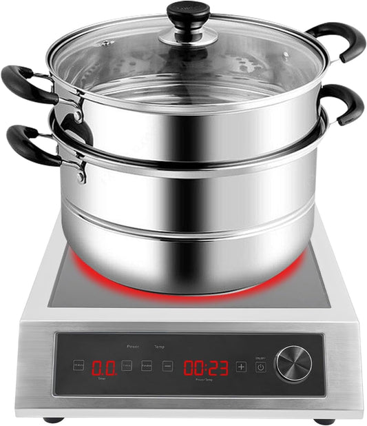 3500W Commercial Induction Cooker, 110-127V Countertop Electric Induction Stove Cooktop Electric Burners, Single Burner for Restaurants, Hotels, Stalls