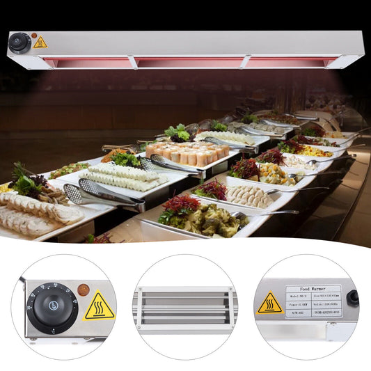 36*5.91*2.56in Commercial Food Warmer Bar Strip Heater Heat Lamp 110V 500/600W