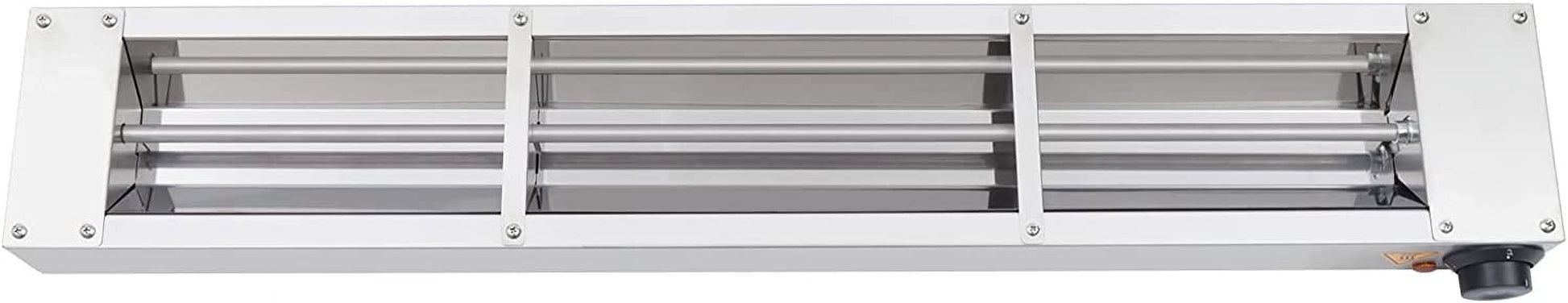 36'' Food Heat Lamp Overhead Food Warmer  Infrared Strip Heater with Cord & Plug,110V,500 Watts (36 Inch), Silve