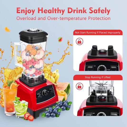 3HP 2L Professional Blender Heavy Duty Commercial Smoothie Mixer Fruit Juicer, 2200W
