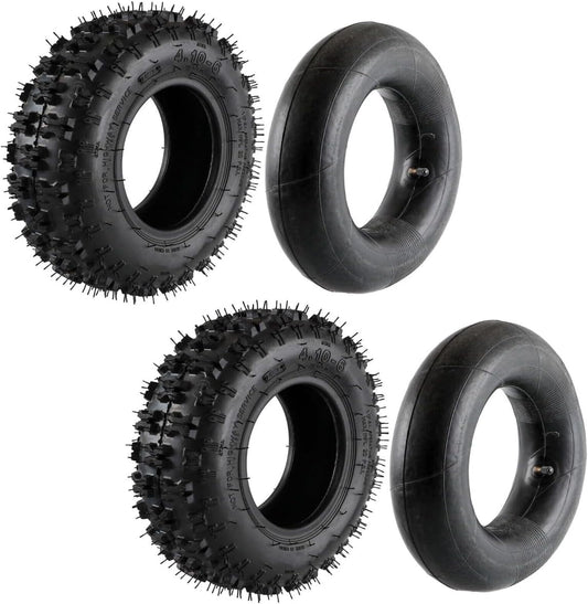 4.10-6 Tire and Tube 4.10/3.50-6 4.10x6 for Go Kart Wheelbarrow Lawn Mower Tractor ATV Scooter Pocket Bike Mini Bike Quad Drift Trike