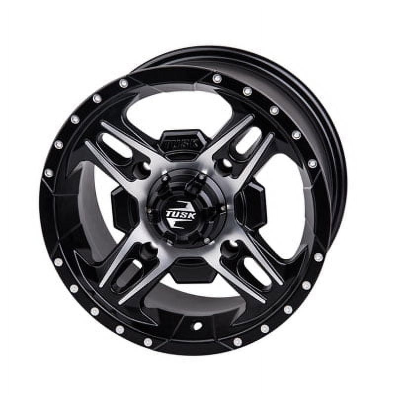 4/110 Beartooth Wheel 12x7 5.0 + 2.0 Machined/Black for Honda TRX 500 4x4 FOREMAN ES 2011-2019