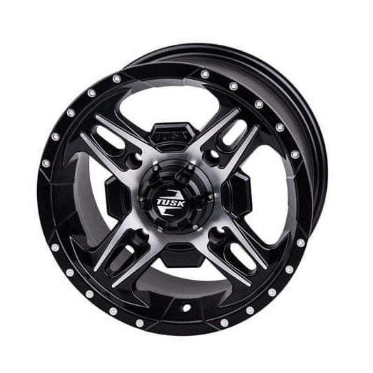 4/110 Beartooth Wheel 12x7 5.0 + 2.0 Machined/Black for Honda TRX 500 4x4 FOREMAN ES 2011-2019