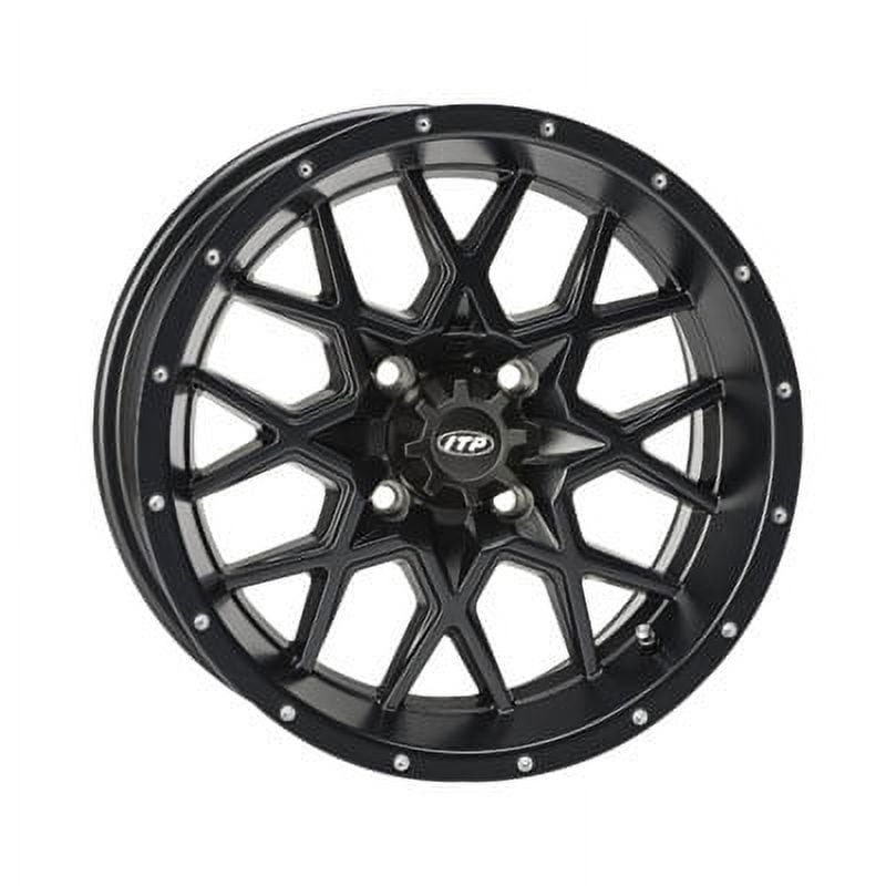 4/110 ITP Hurricane Wheel 12x7 2.0 + 5.0 Matte Black for Honda Rancher 420 4x4 ES 2007-2018