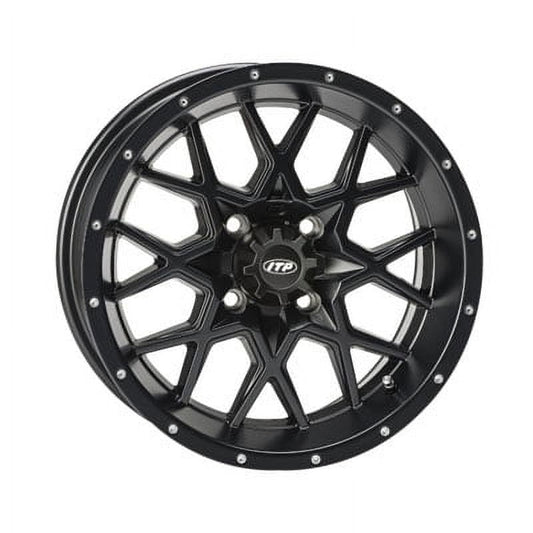 4/110 ITP Hurricane Wheel 12x7 2.0 + 5.0 Matte Black for Honda Rancher 420 4x4 ES 2007-2018