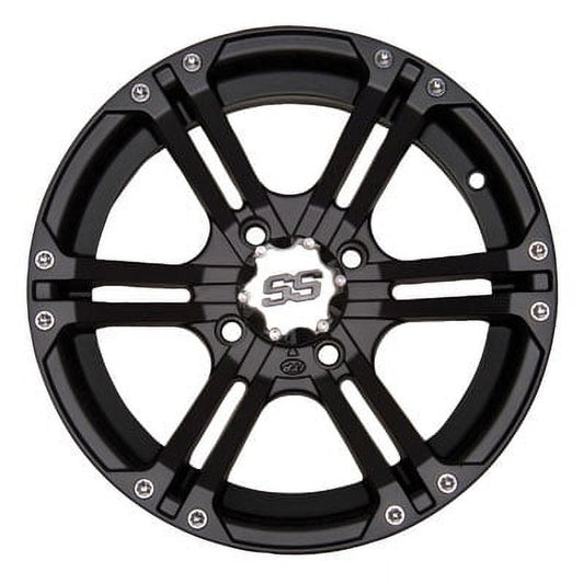 4/110 ITP SS212 Alloy Series Wheel 12x7 5.0 + 2.0 Matte Black for Honda Rancher 420 2x4 ES 2007-2016