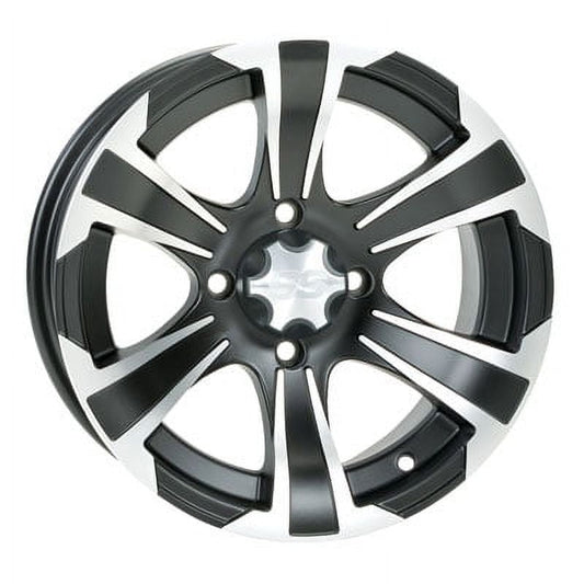 4/110 ITP SS312 Alloy Series Wheel 12x7 5.0 + 2.0 Matte Black for Honda RANCHER 350 2x4 2000-2006