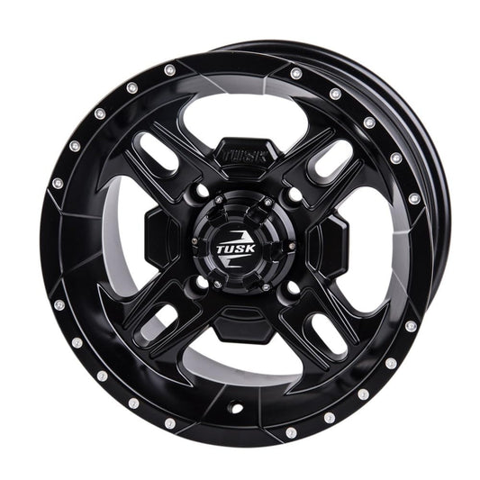 4/110 Tusk Beartooth Wheel 12x7 5.0 + 2.0 Matte Black For HONDA RANCHER 350 2x4 2000-2006