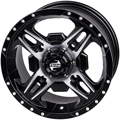 4/110Beartooth Wheel 12x7 5.0 + 2.0 Machined/Black Compatible with Honda Rancher 420 4x4 Automatic DCT IRS 2015-2024