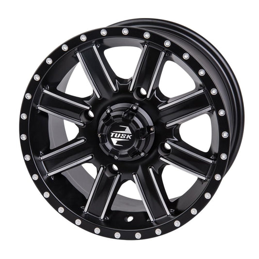 4/137 Tusk Cascade Wheel 12x7 5.0 + 2.0 Machined/Black For Can-Am Defender HD10 Max X MR with Half Doors 2025