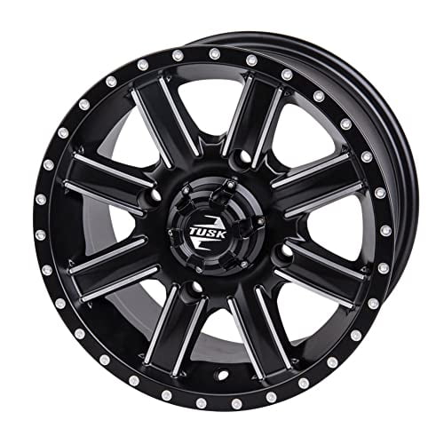 4/137 Tusk Cascade Wheel 14x7 4.0 + 3.0 Machined/Black For Can-Am Defender HD10 X MR with Half Doors 2023-2025
