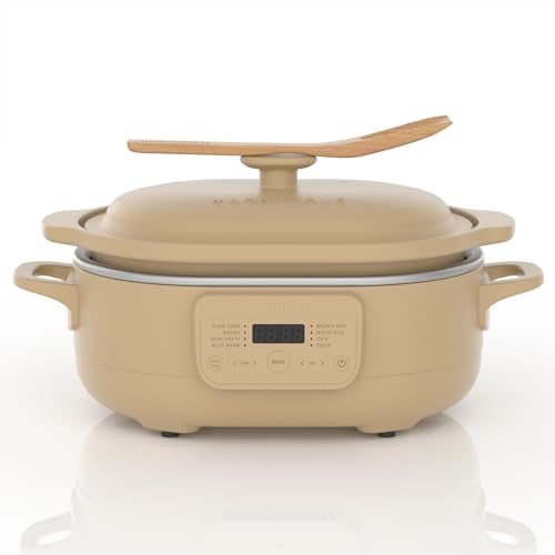 4 Quart Programmable Slow Cooker with Flexible Easy Programming, 8-in-1 Multi Cooker, Dishwasher Safe Lid & Removable Crock, Nonstick, Oven Safe Pot to 500°F