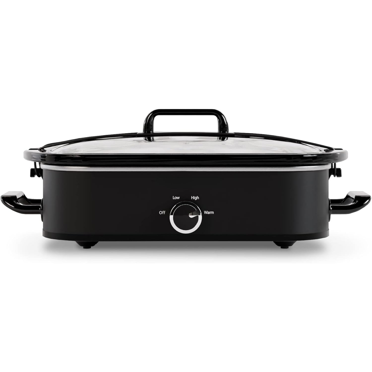4-Quart Slow Cooker with Casserole Manual Warm Setting - Perfect Kitchen Small Appliance for Family Dinners, Dishwasher Safe Crock, Black New
