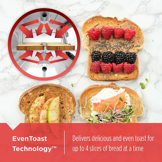 4-Slice Toaster Oven with 3-Cup Rice Cooker, 4 Functions, 30-Minute Timer, Nonstick Pot, Steaming Basket