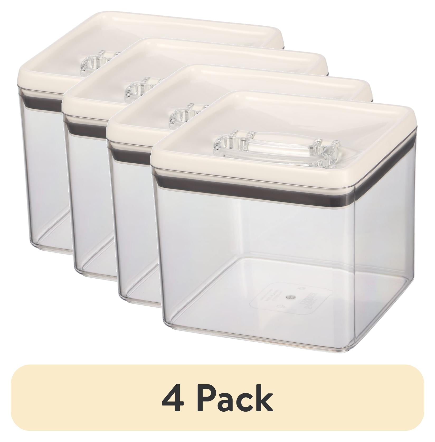 (4 pack) Better Homes & Gardens Flip-Tite Large 19.7 Cup Airtight Bagel Food Storage Container, BPA-Free, Stackable Pantry Canister