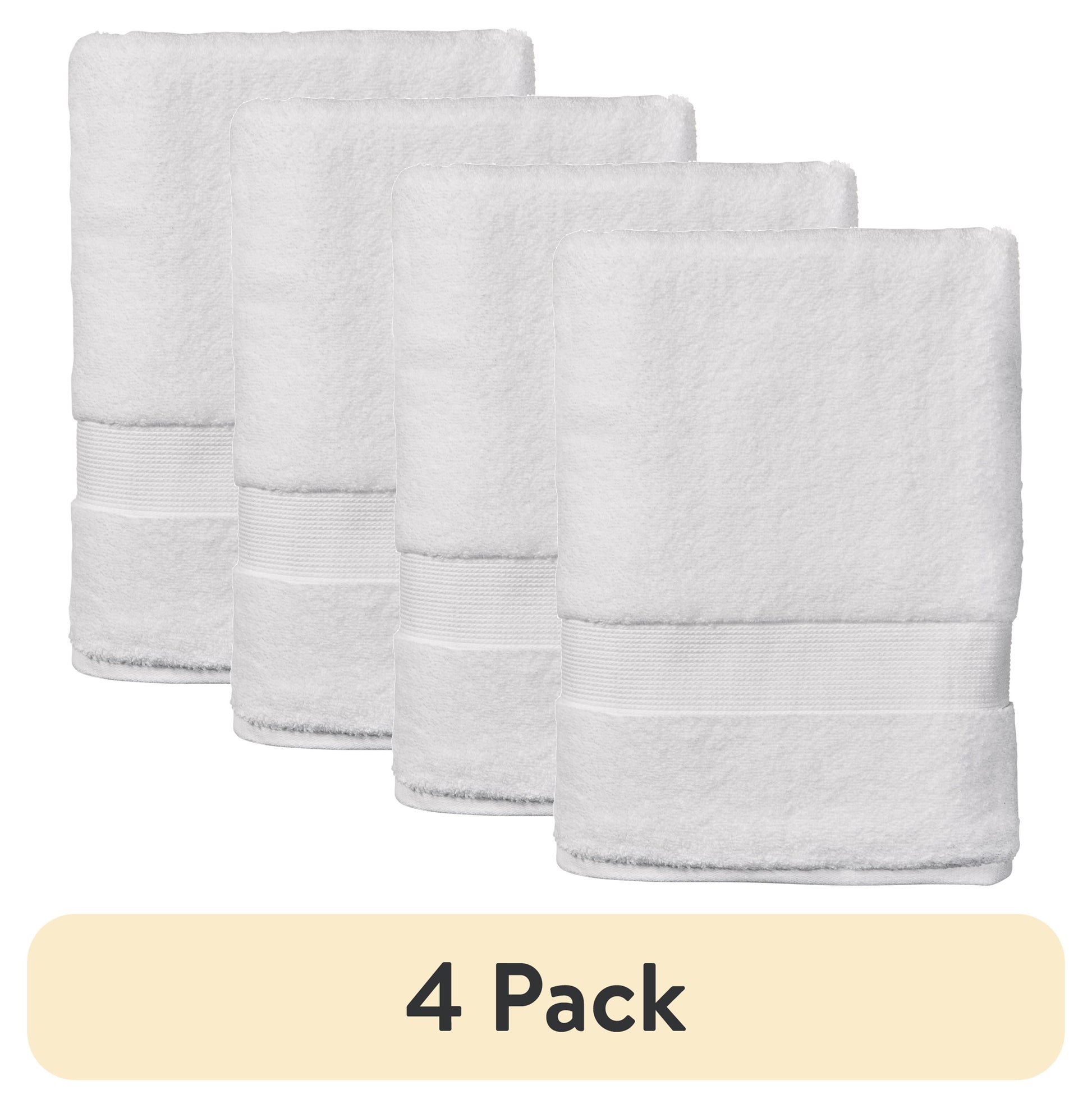 (4 pack) Better Homes & Gardens Signature Soft Solid Cotton Bath Towel, Blue Admiral