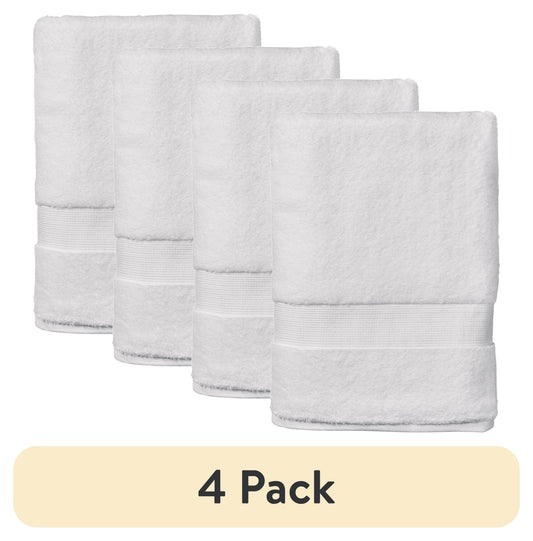 (4 pack) Better Homes & Gardens Signature Soft Solid Cotton Bath Towel, Blue Admiral