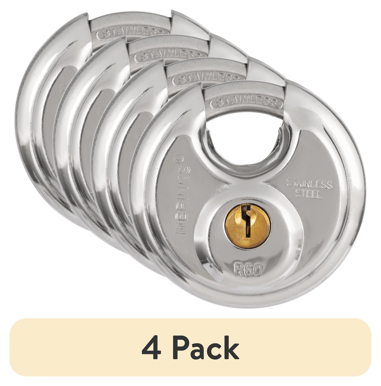 Brinks Disco con Llave de Acero Inoxidable de 60mm Padlock con Grillete de 5/8 Pulgadas