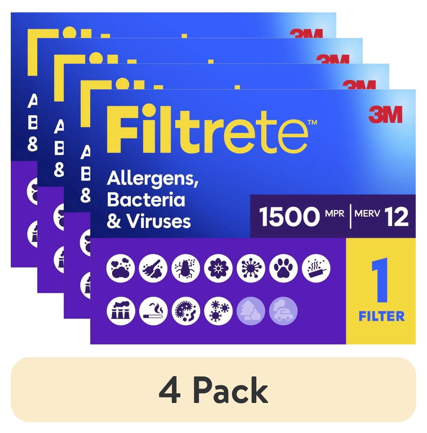 (1 pack) Filtrete 16x24x1 HVAC Furnace Air Filter, MPR 1500 MERV 12, Allergens, Bacteria & Viruses, 1 Filter