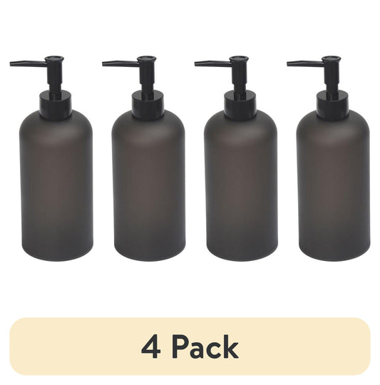 (4 pack) Mainstays Frosted Black Soap Pump, Plastic