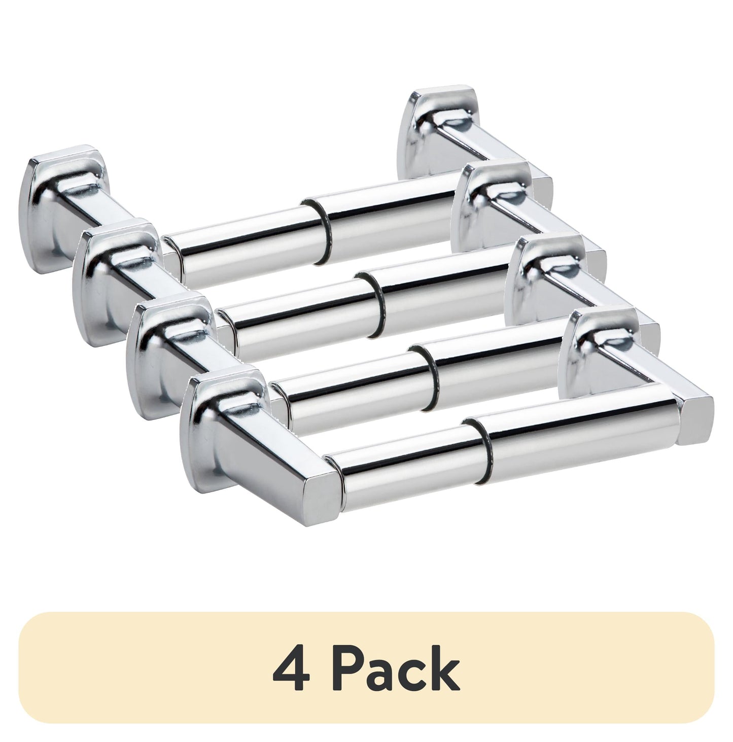 (4 pack) Mainstays Chrome Wall Mount Toilet Paper Holder with Hardware