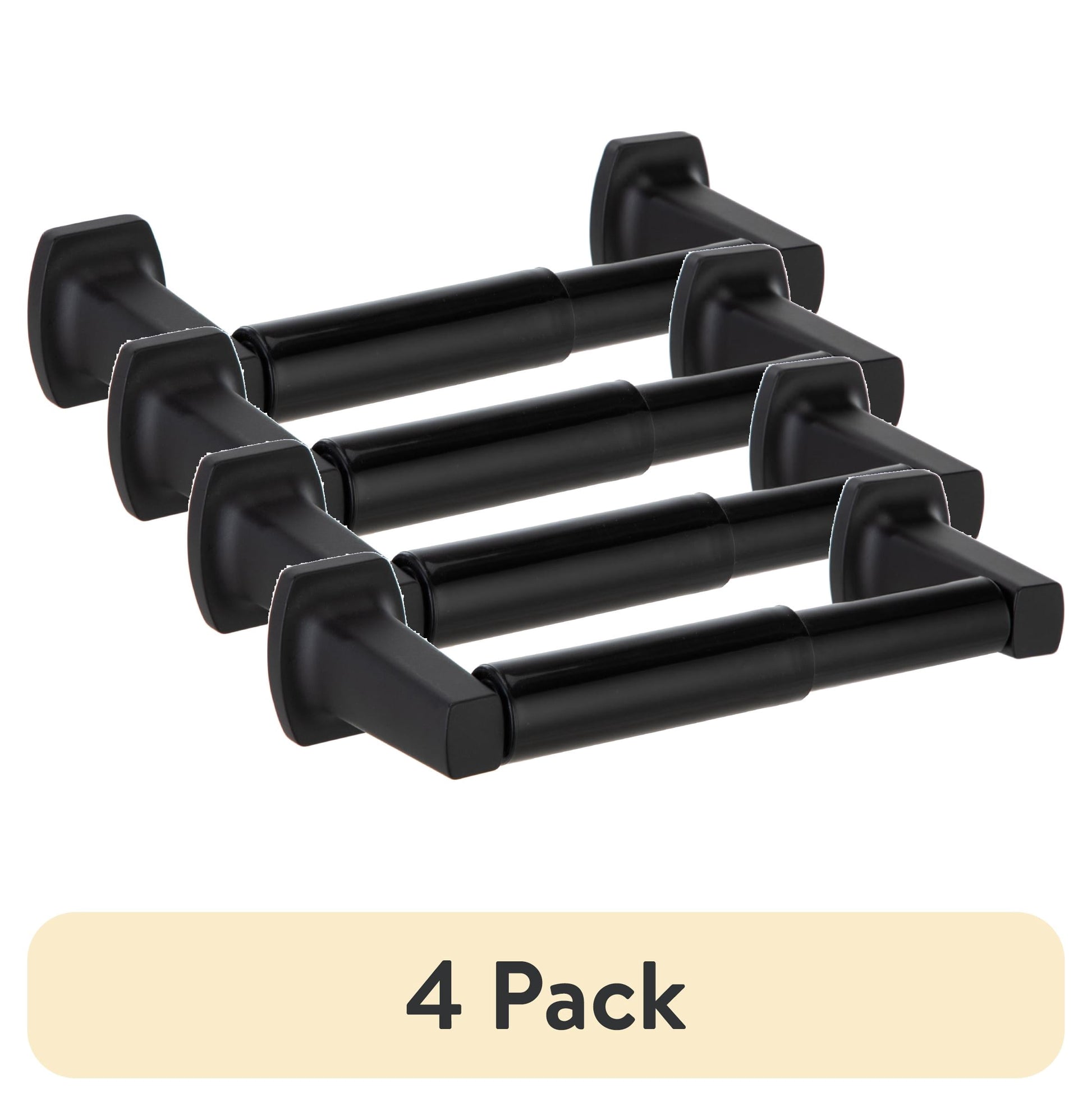 (4 pack) Mainstays Matte Black Wall Mount Toilet Paper Holder with Hardware