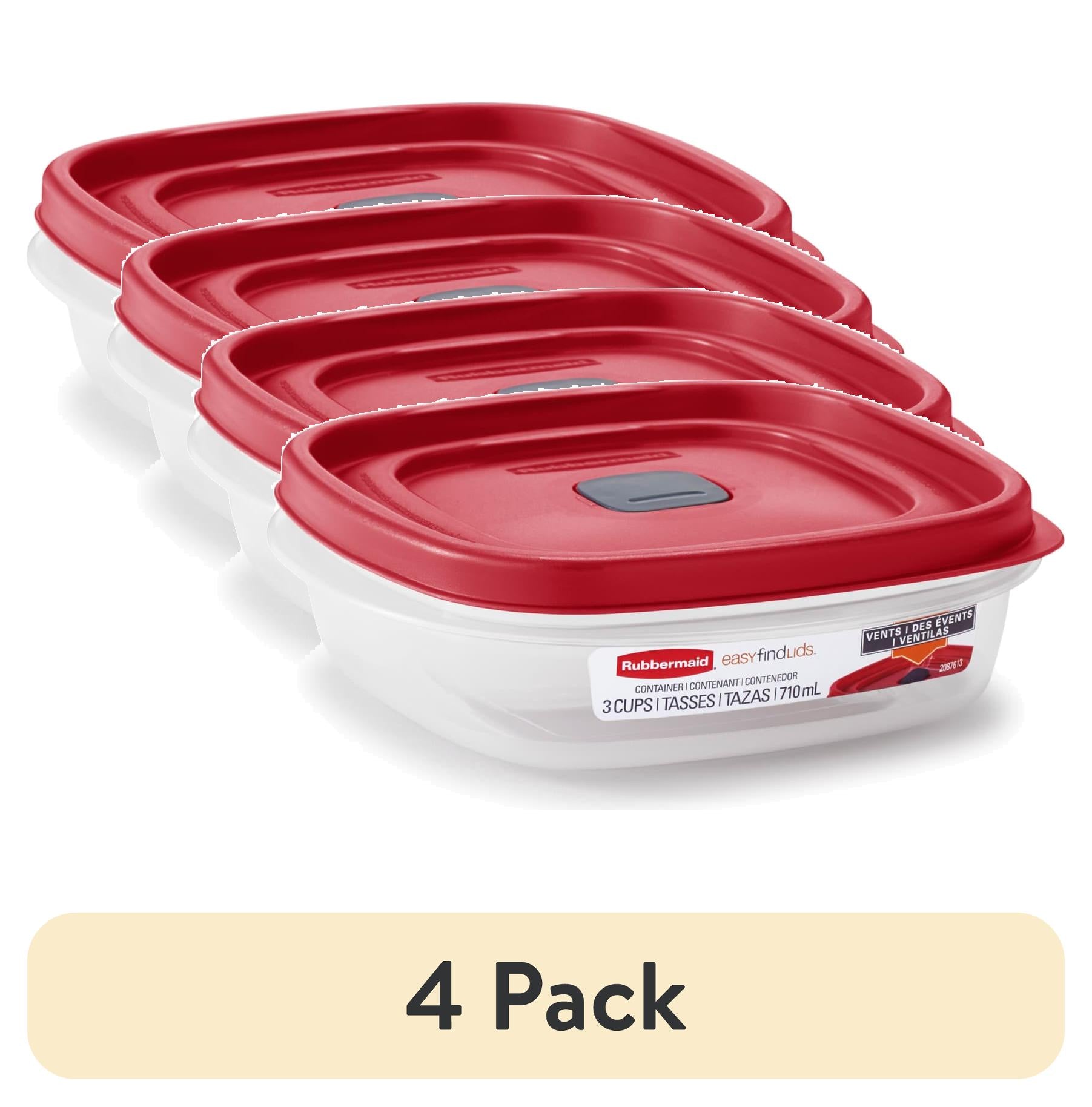 Rubbermaid EasyFindLids 3-Cup Round Food Storage Container, Racer Red