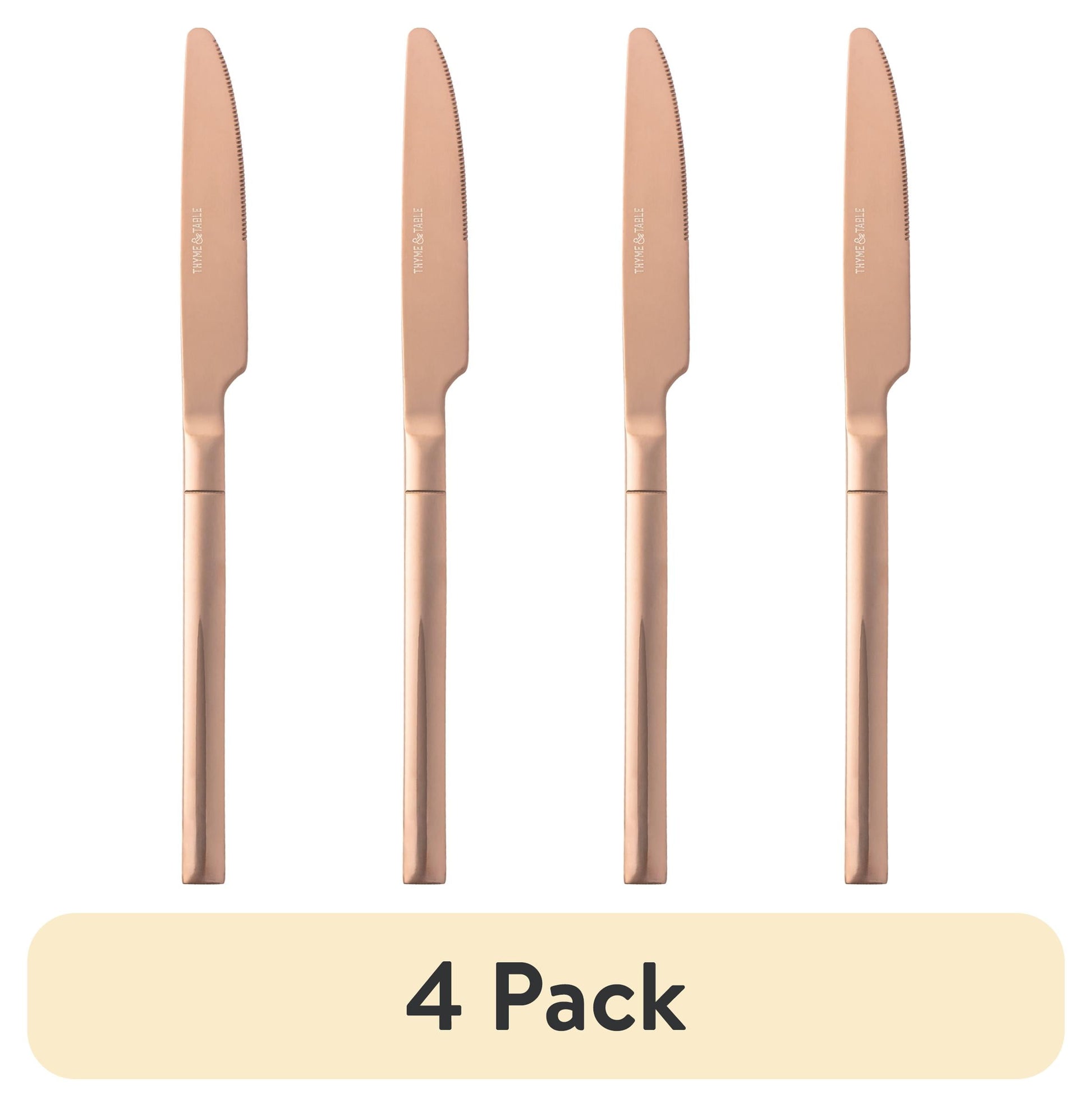 (Paquete de 4) Juego de Cubiertos de Acero Inoxidable Bronce de 20 Piezas Thyme & Table Arden, Servicio para 4