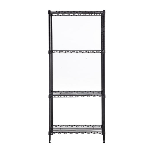 4 tier black coating shelving unit 14x24x53in