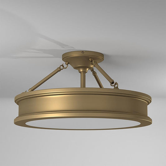 Minka Lavery Harbour Point 3 -Light 19-in Satin Gold Semi Flush Mount Light 1640798