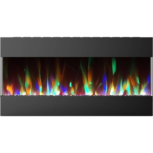 Cambridge 42-in W Black LED Electric Fireplace CAM42RECWMEF-1BLK